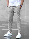 Jogging Slim Fit Premium Homme – Pantalon Décontracté Ajusté à Cordon - Gris