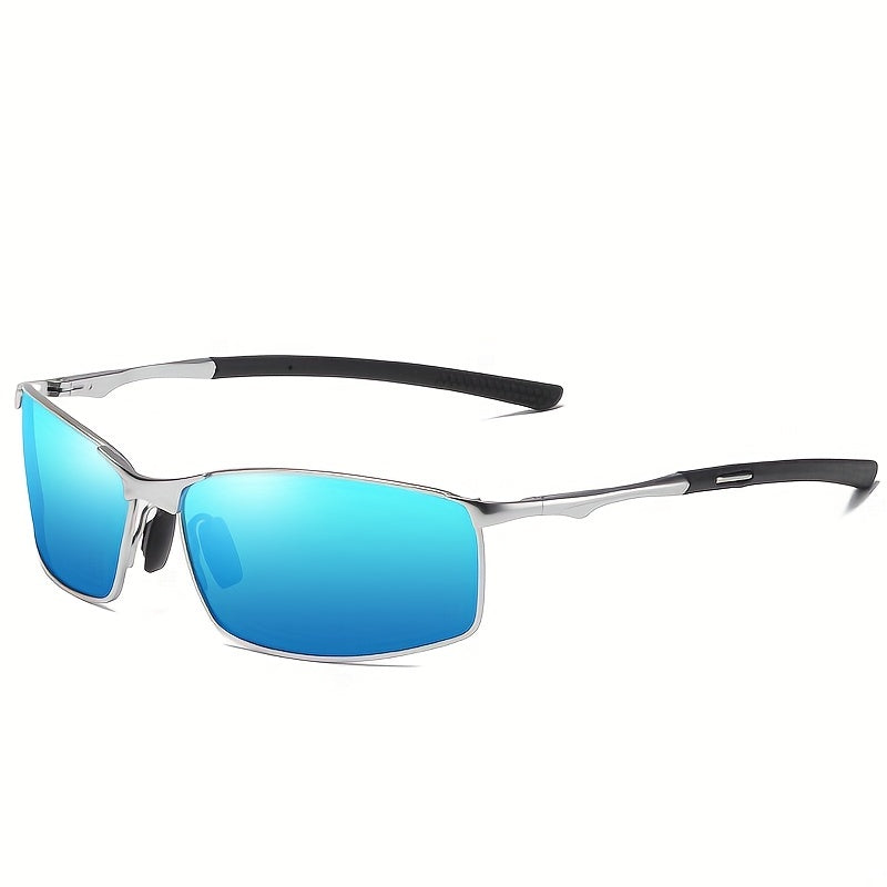 Lunettes de soleil homme à monture fine - Bleu