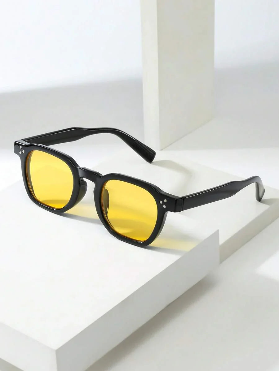 Lunettes de soleil homme à monture octogonale - Écaille/Jaune