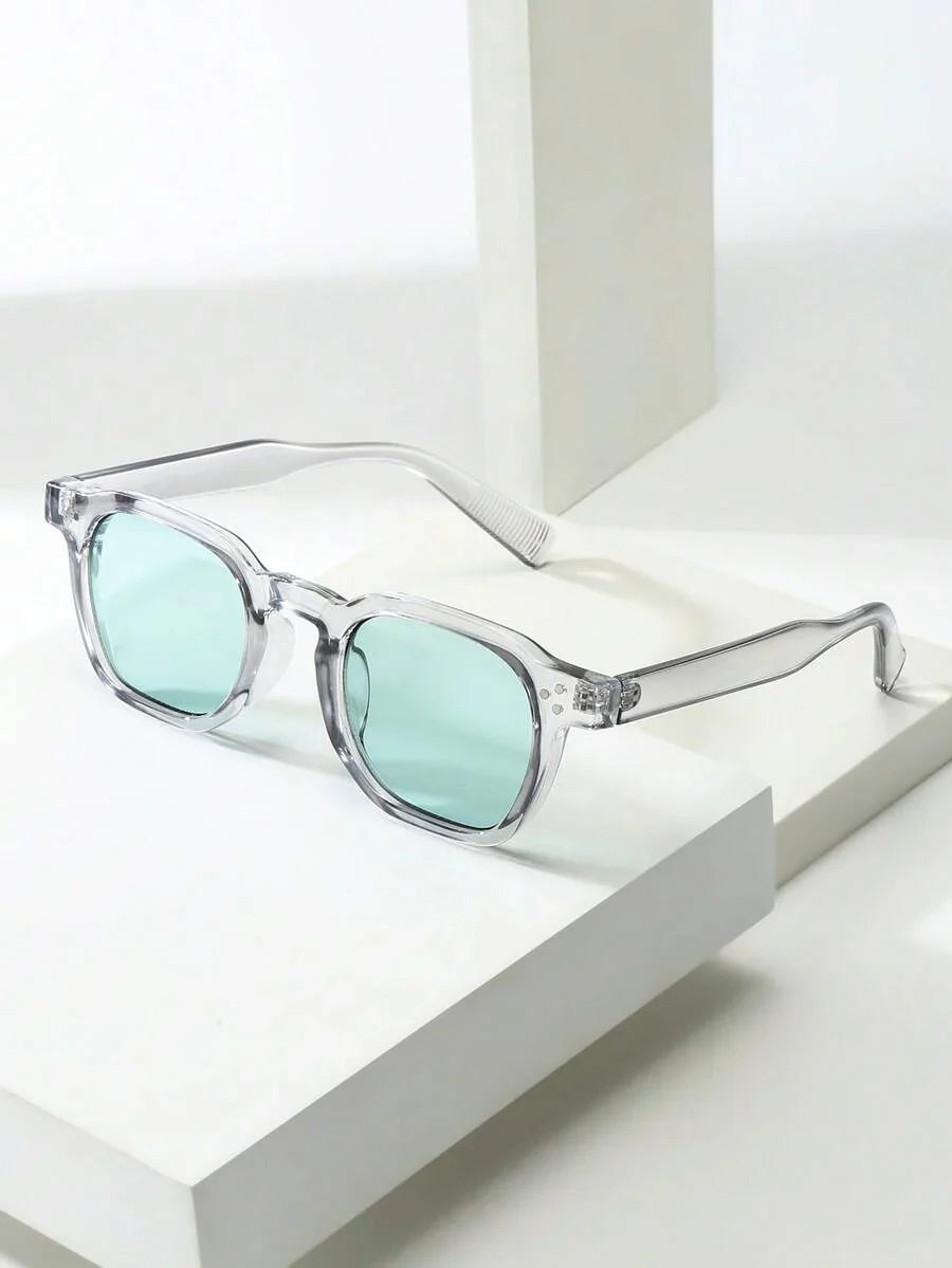 Lunettes de soleil homme à monture octogonale - Gris/Bleu