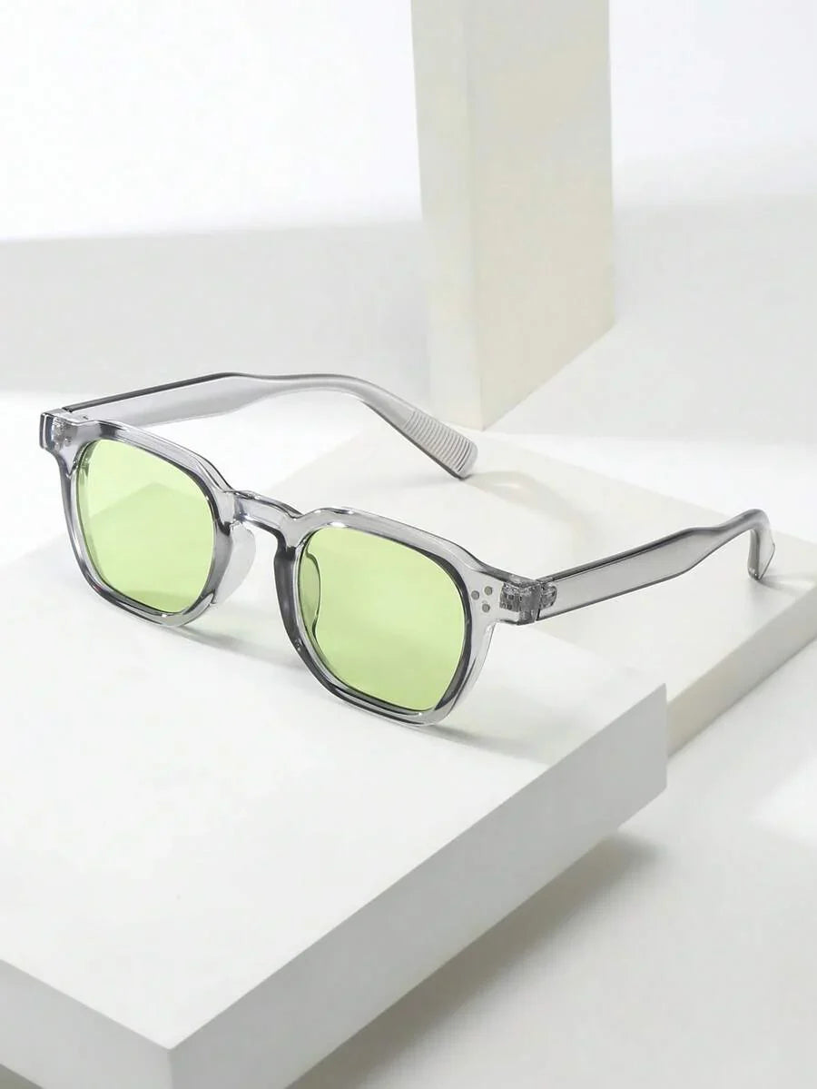 Lunettes de soleil homme à monture octogonale - Gris/Vert