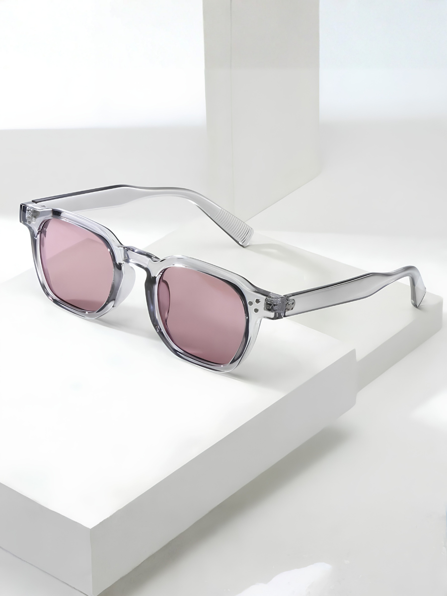 Lunettes de soleil homme à monture octogonale - Gris/Violet