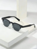 Lunettes de soleil homme à monture octogonale - Noir/Gris