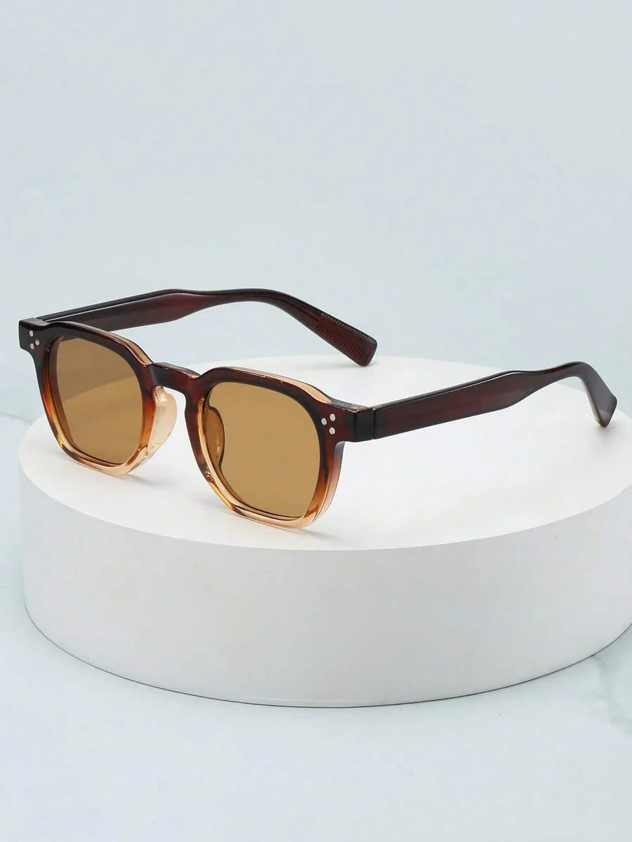 Lunettes de soleil homme à monture ronde - Marron