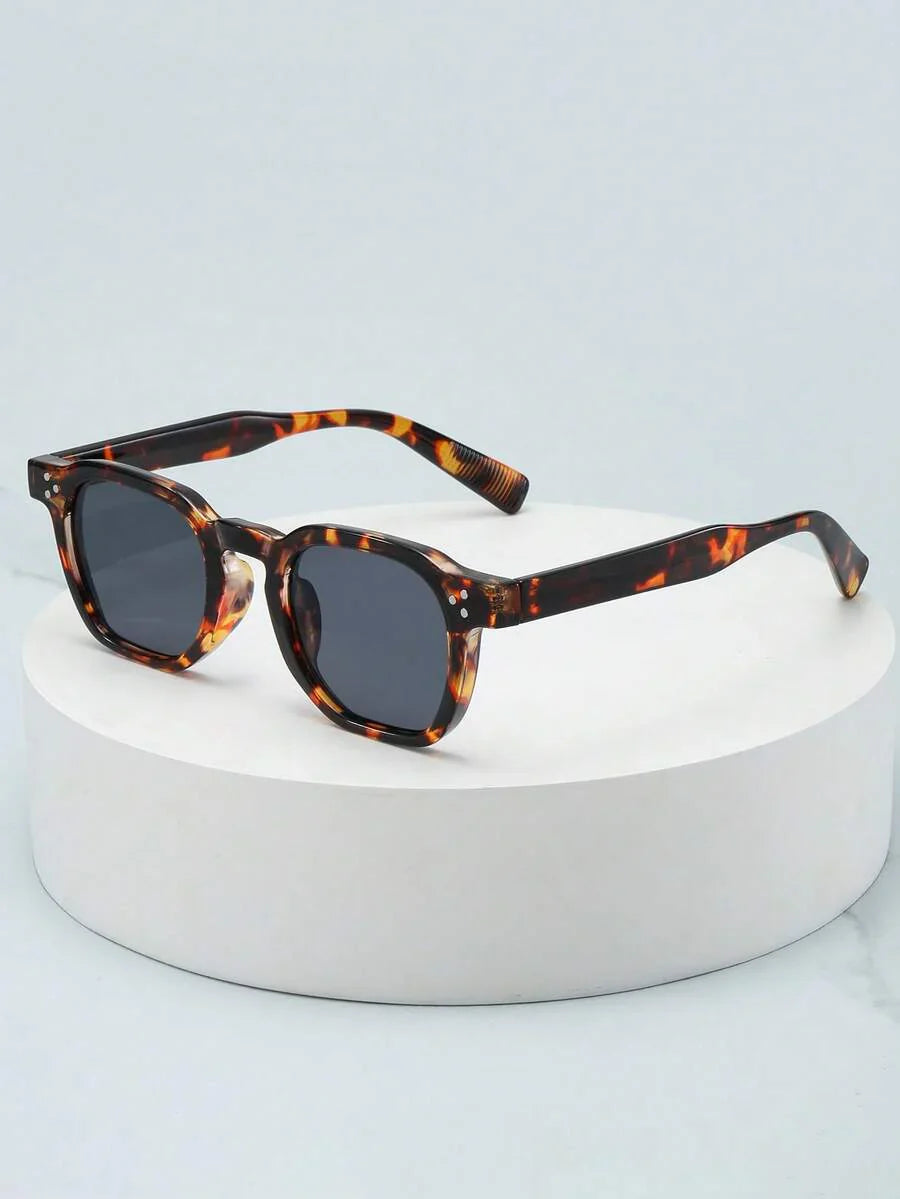 Lunettes de soleil homme à monture ronde - Tortue/Gris