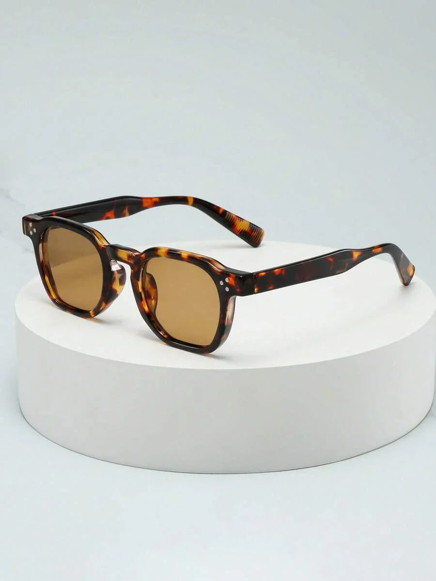 Lunettes de soleil homme à monture ronde - Tortue/Marron