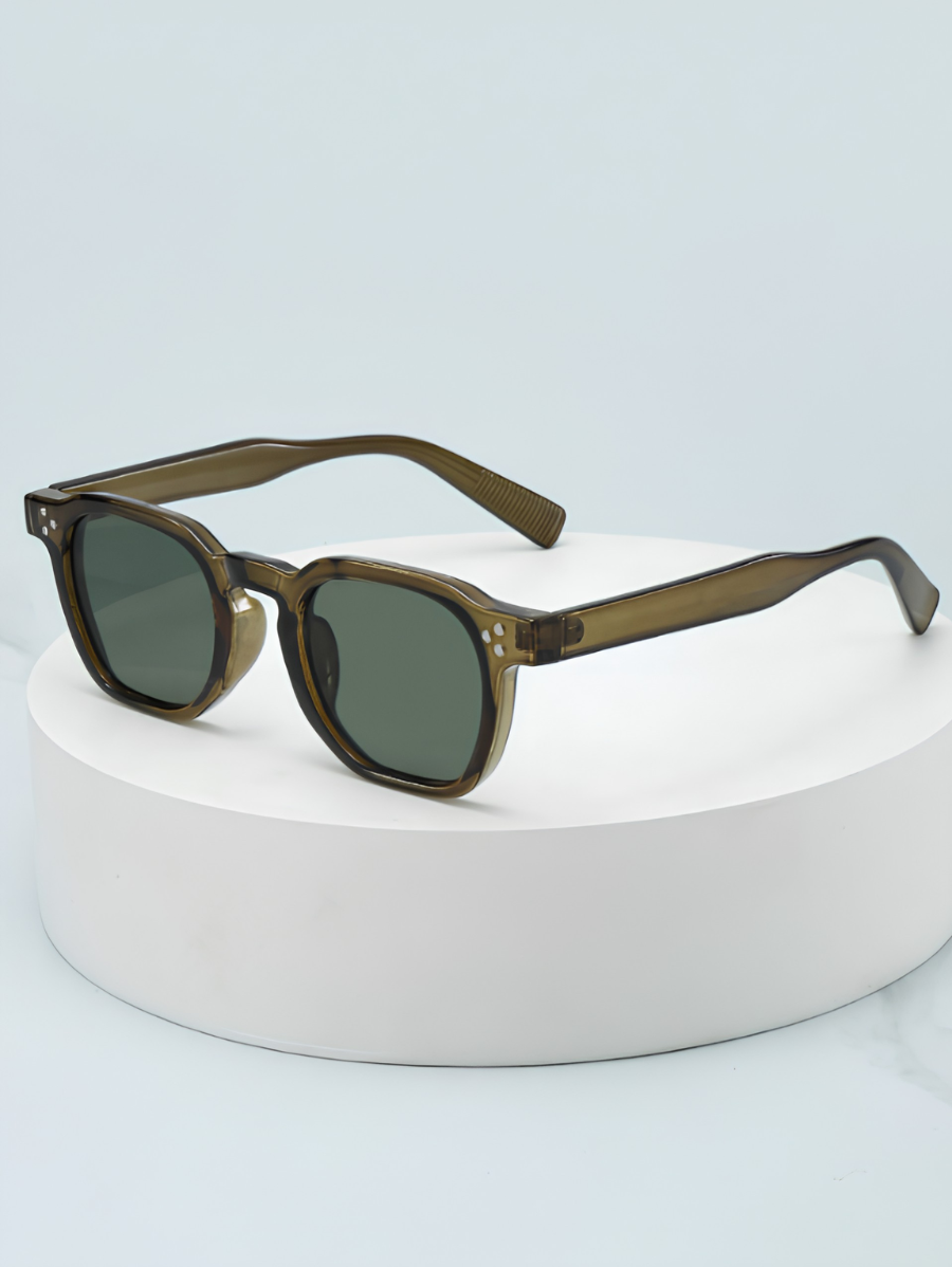 Lunettes de soleil homme à monture ronde - Vert