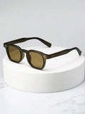 Lunettes de soleil homme à monture ronde - Vert/Jaune