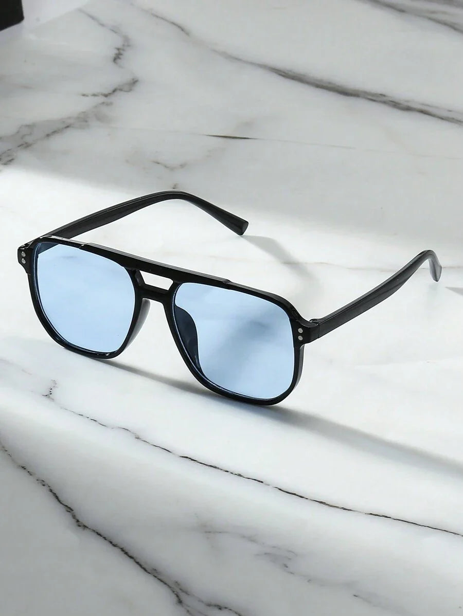 Lunettes de soleil homme à pont clé - Bleu Royal