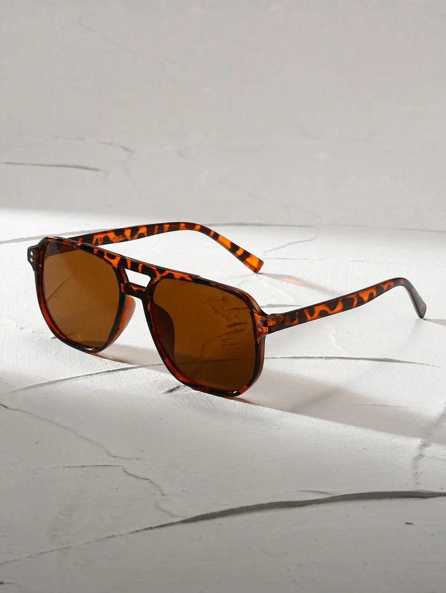 Lunettes de soleil homme à pont clé - Marron foncé