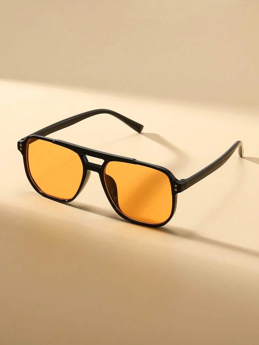 Lunettes de soleil homme à pont clé - Orange