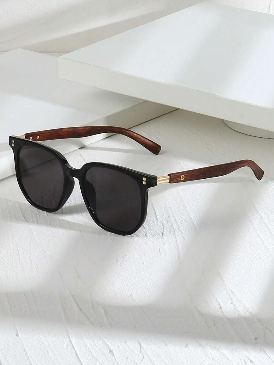 Lunettes de soleil homme carrées vintage - Gris