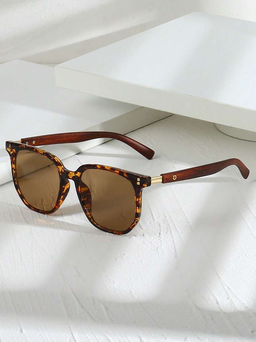 Lunettes de soleil homme carrées vintage - Marron