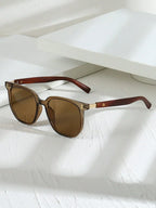 Lunettes de soleil homme carrées vintage - Marron café