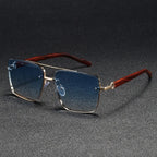 Lunettes de soleil homme géométriques - Bleu