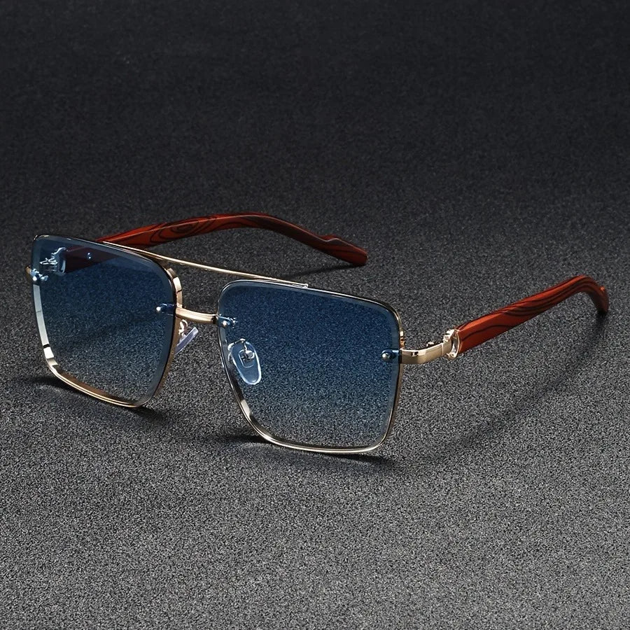 Lunettes de soleil homme géométriques - Bleu