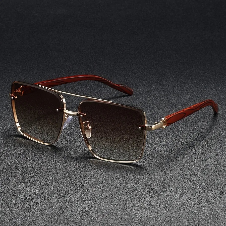 Lunettes de soleil homme géométriques - Marron