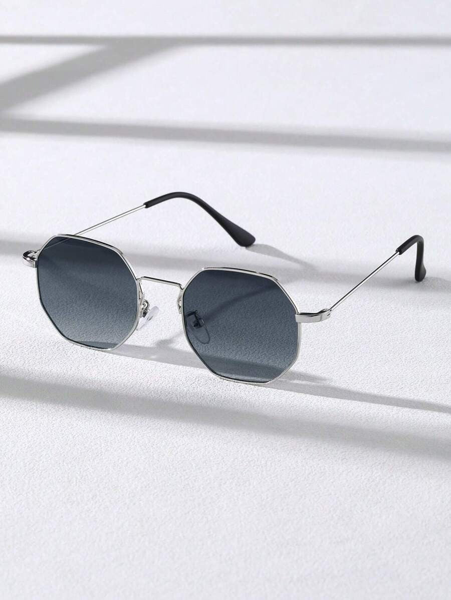 Lunettes de soleil homme octogonales - Argent Gris