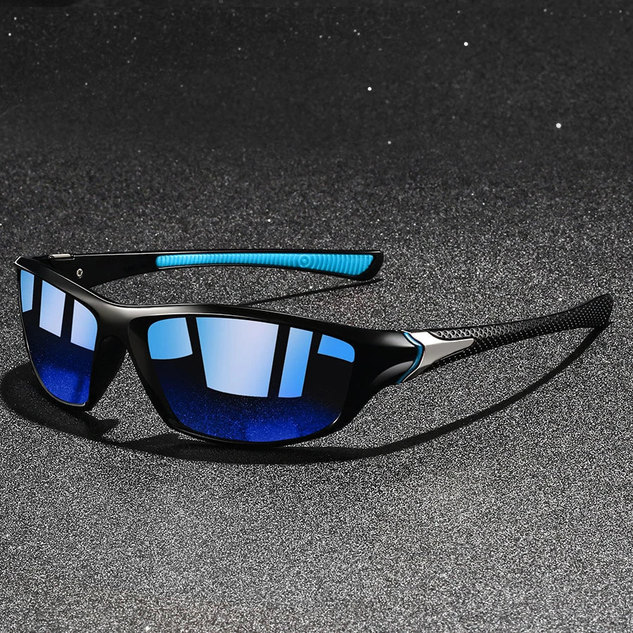Lunettes de soleil homme rectangulaires - Bleu