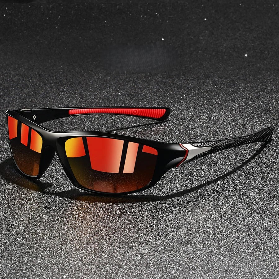 Lunettes de soleil homme rectangulaires - Rouge