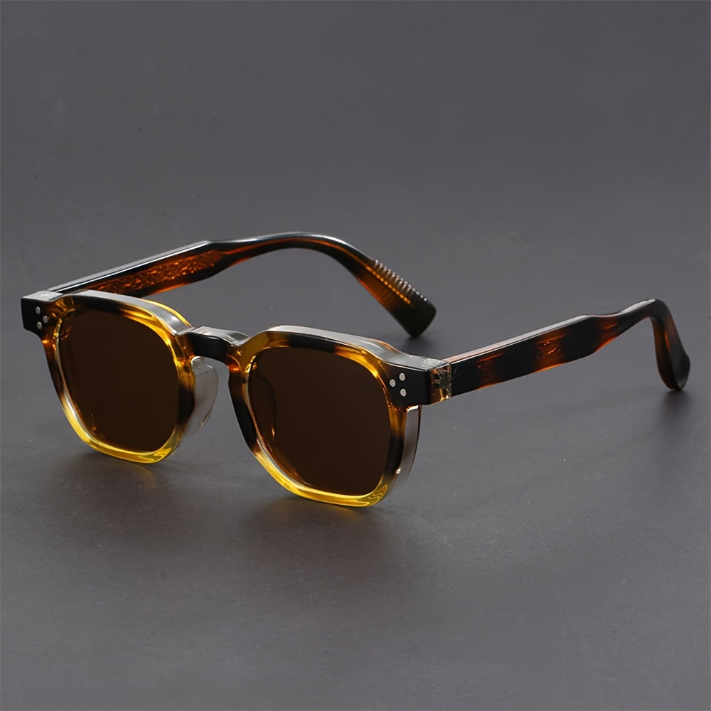 Lunettes de soleil homme rétro - Brun écaille