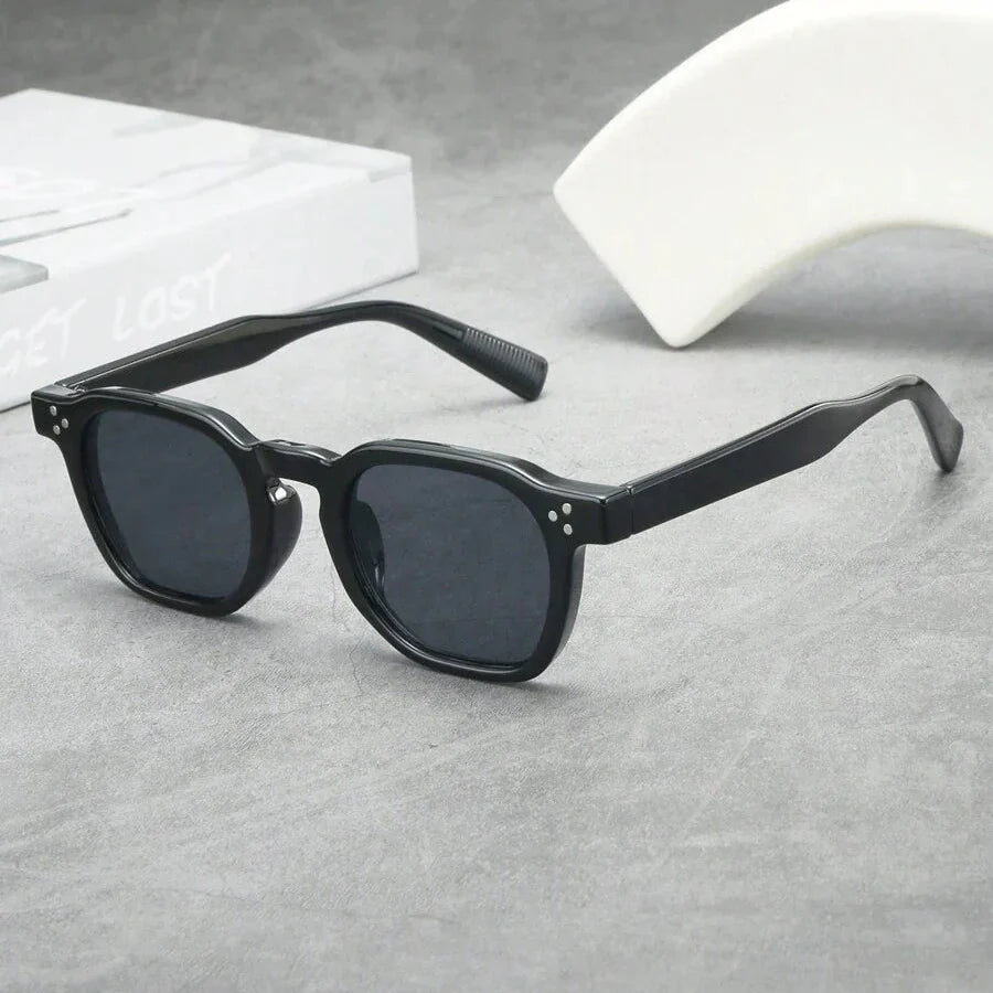 Lunettes de soleil homme rondes écaille - Noir/Gris