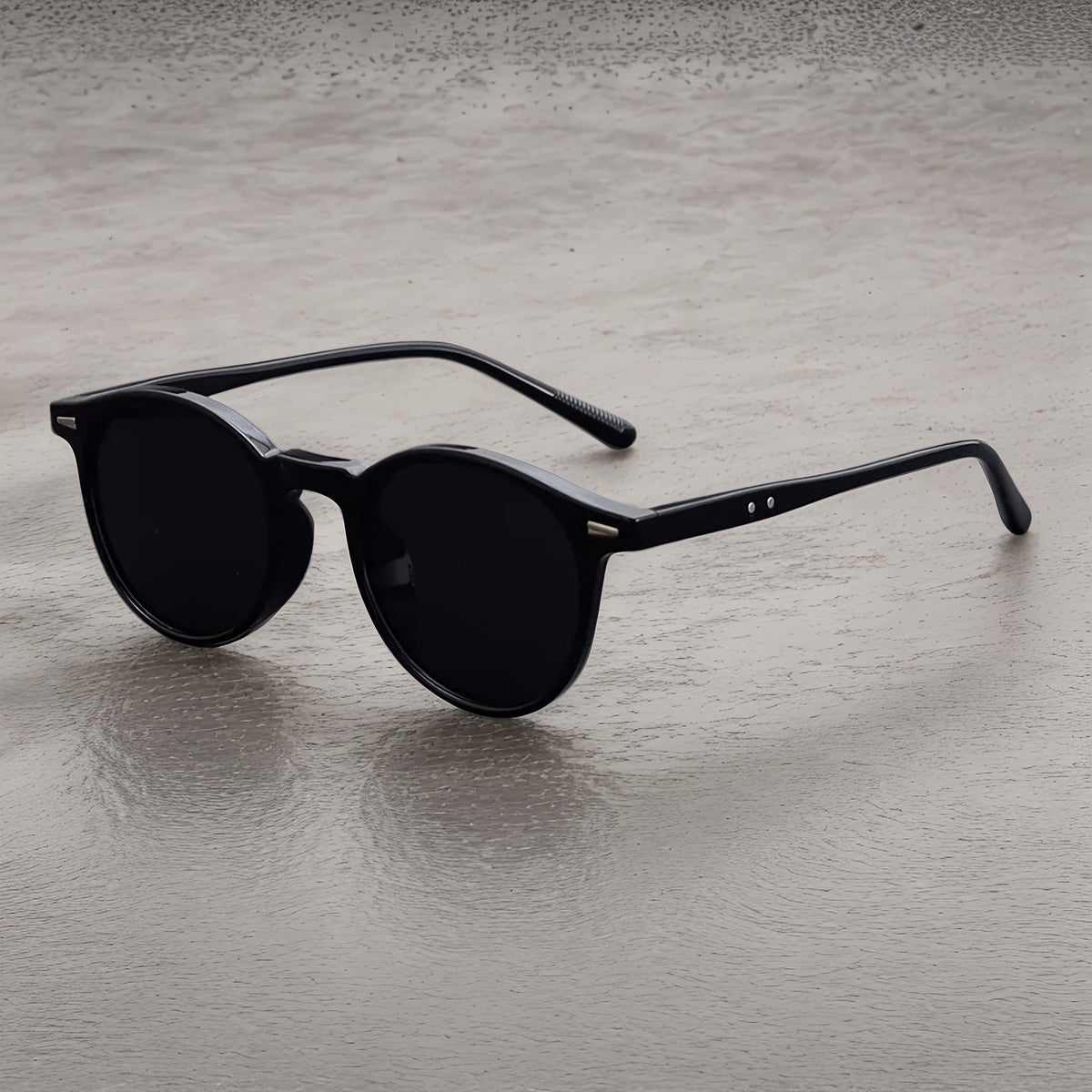 Lunettes de soleil homme rondes - Noir
