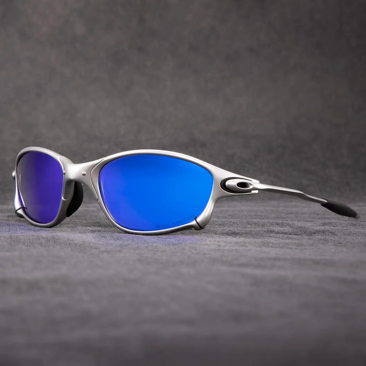 Lunettes de soleil homme sport - Bleu & Argent