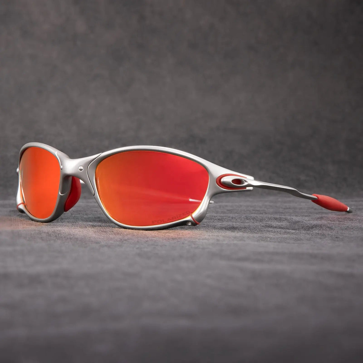 Lunettes de soleil homme sport - Orange & Argent