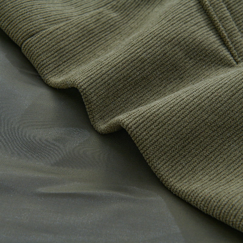 Manteau court ajusté en velours côtelé à col montant pour homme - image 6