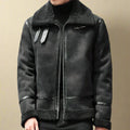 Manteau d’Hiver en Suède Premium pour Homme Ceinture – Manteau Chaud eStylé - Panthère noire