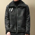 Manteau d’Hiver en Suède Premium pour Homme Ceinture – Manteau Chaud eStylé - Panthère noire