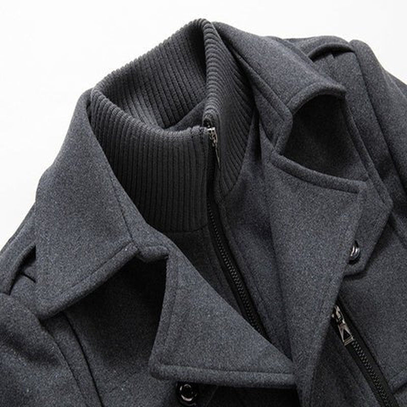 Manteau en Laine Double Couche Premium pour Homme – Pardessus Épais à Boutonnage Simple - image 11