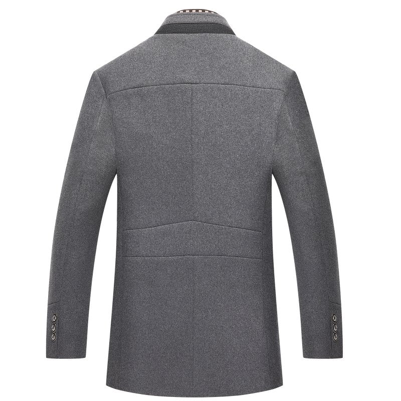 Manteau Homme en Mélange de Laine – Manteau d’Hiver Épais à Double Col - image 5