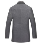 Manteau Homme en Mélange de Laine – Manteau d’Hiver Épais à Double Col - image 5