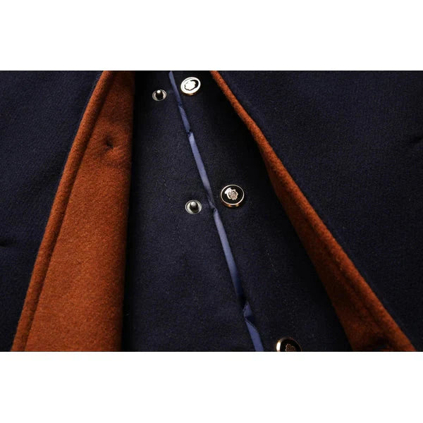 Manteau Homme en Mélange de Laine – Manteau d’Hiver Épais à Double Col - image 6
