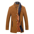 Manteau Homme en Mélange de Laine – Manteau d’Hiver Épais à Double Col - Brun