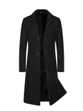 Manteau Long à Simple Boutonnage pour Homme – Manteau d’Hiver Ajusté Premium - Noir