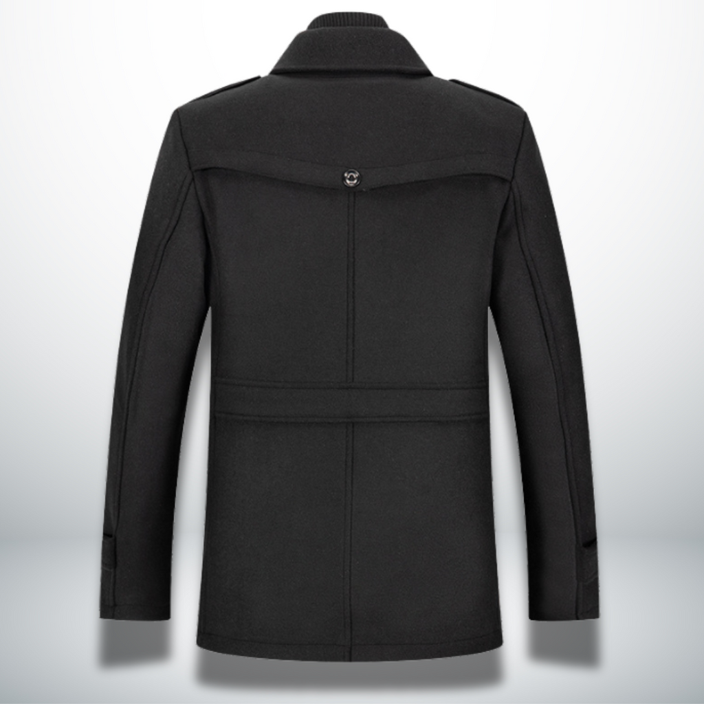 Manteau Peacoat en Laine Mélangée pour Homme – Veste à Double Col avec Fermeture Zippée Intégrale - image 7