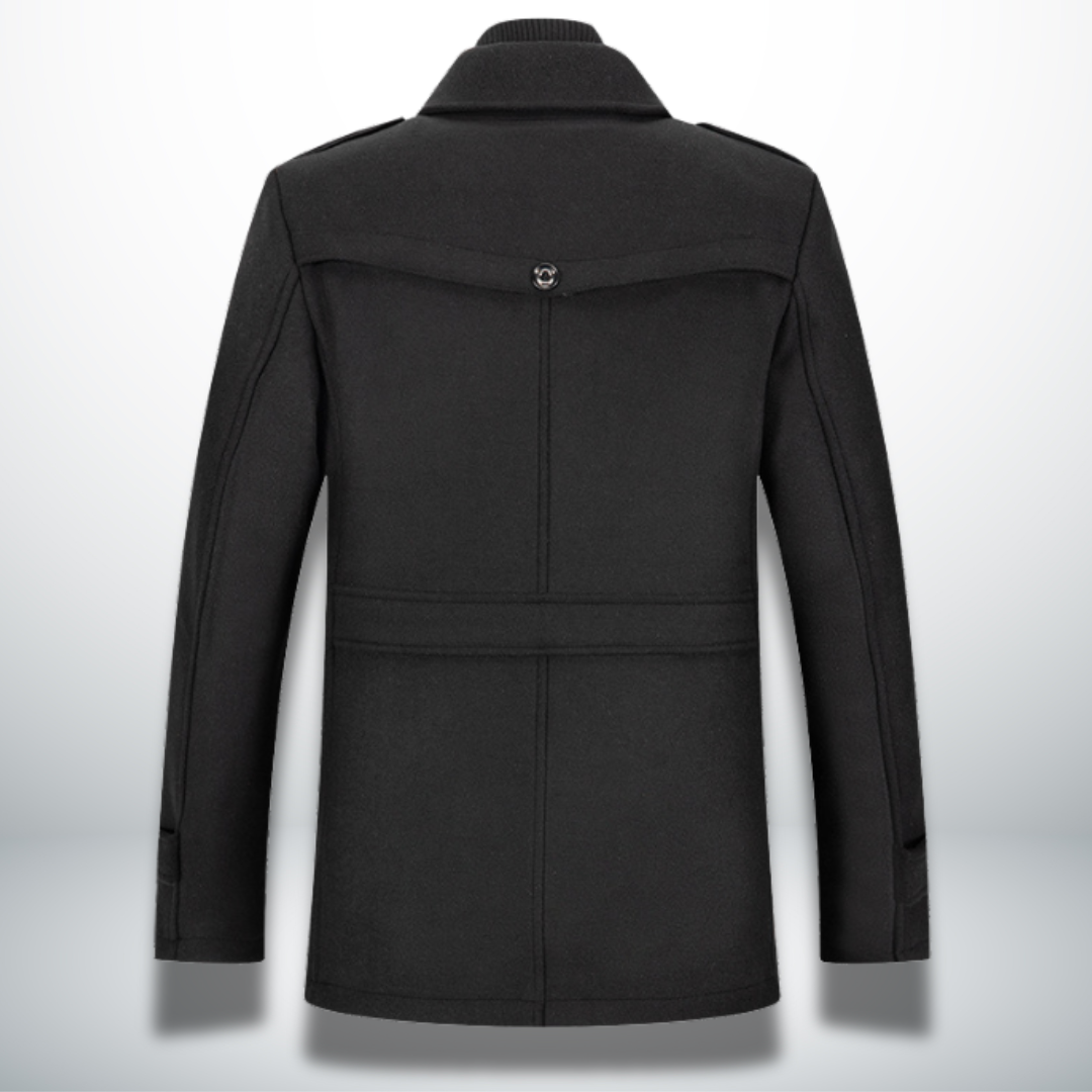 Manteau Peacoat en Laine Mélangée pour Homme – Veste à Double Col avec Fermeture Zippée Intégrale - image 7