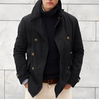 Manteau Peacoat Moderne Homme à Double Boutonnage – Veste Vintage Coupe Vent à Col Cranté - image 4