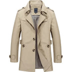Manteau Trench Classique Léger Confortable Homme - Durable Élégant Intemporel Voyage Décontracté d'Été - Beige