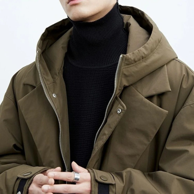 Manteau Trench Long pour Homme avec Capuche – Vêtement Chaud Isolé pour Temps Froid - image 2