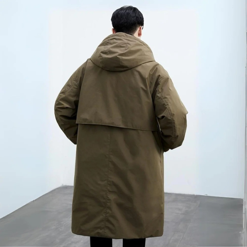 Manteau Trench Long pour Homme avec Capuche – Vêtement Chaud Isolé pour Temps Froid - image 3