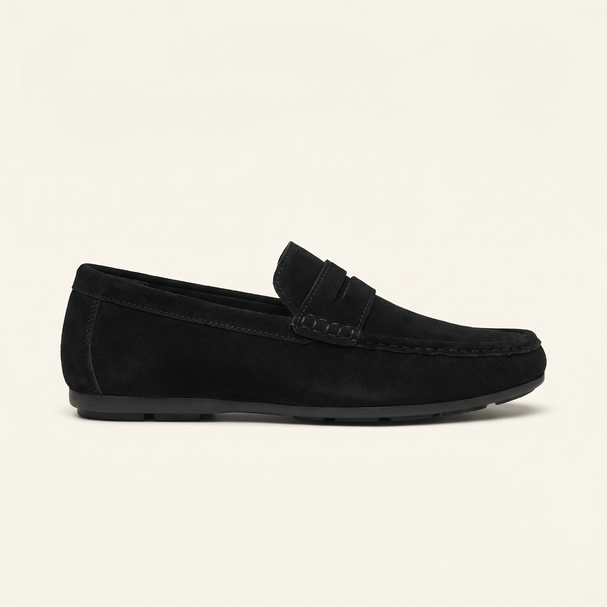Mocassin à Barette en Cuir Suédé - Noir