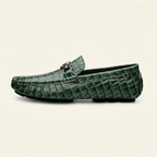 Mocassin à Mors Effet Crocodile - Vert