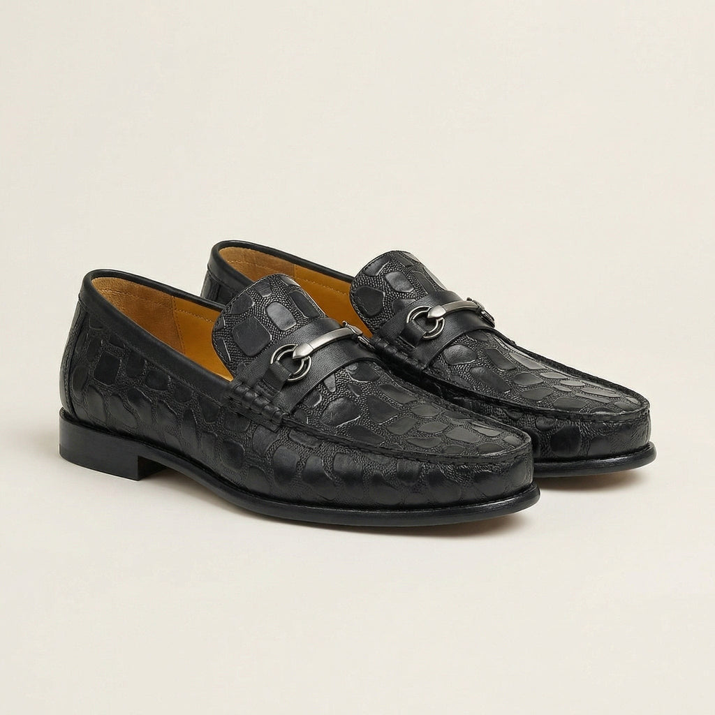Mocassin à Mors en Cuir Embossé Crocodile - image 5