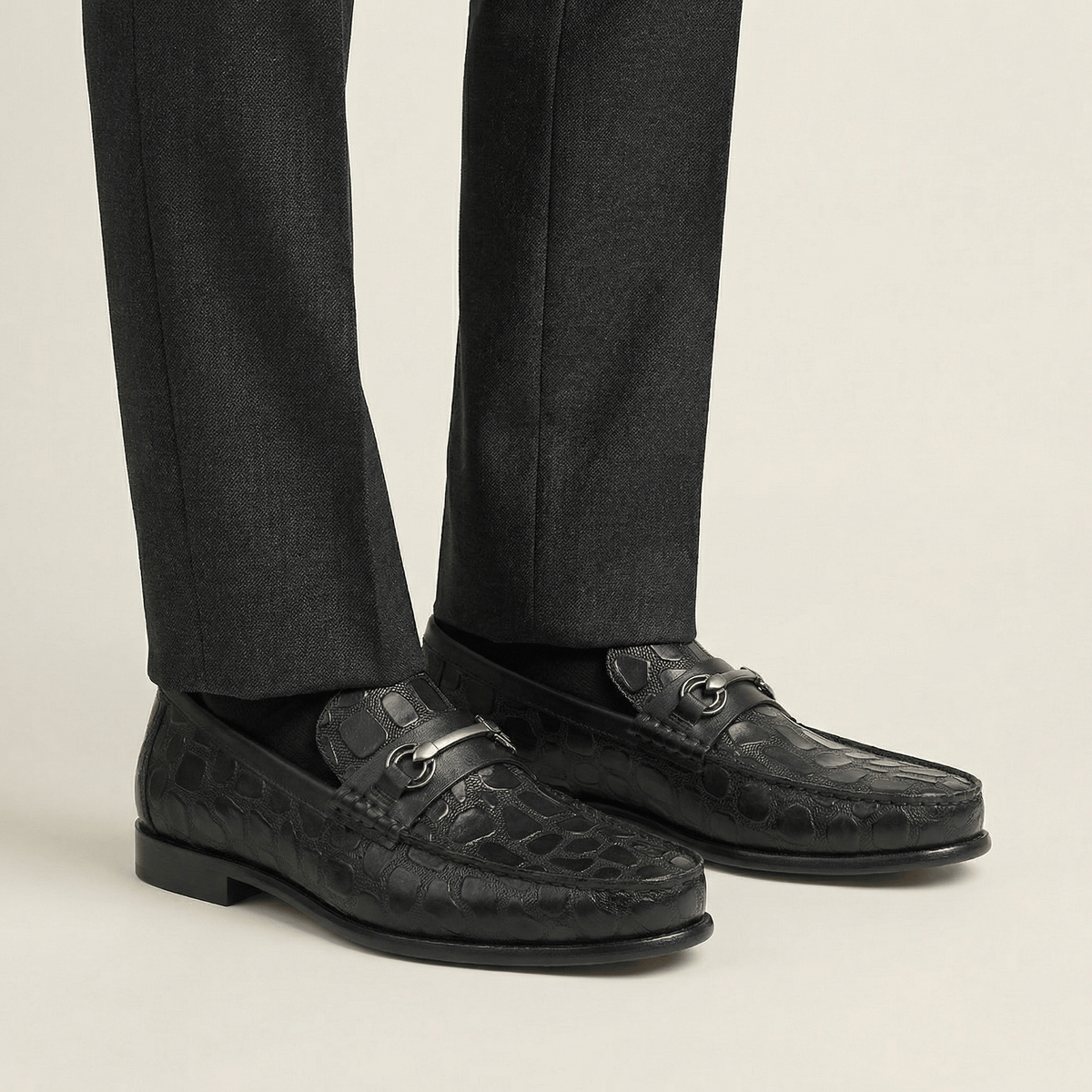 Mocassin à Mors en Cuir Embossé Crocodile - image 6