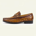 Mocassin à Mors en Cuir Embossé Crocodile - Marron