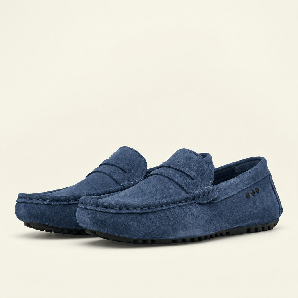 Mocassin à Picots avec Bande en Cuir Suédé - image 2
